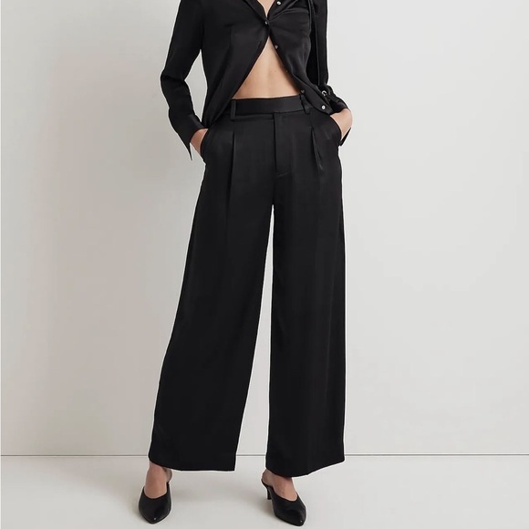 Madewell Pants - Madewell satin Harlow wide leg pants
